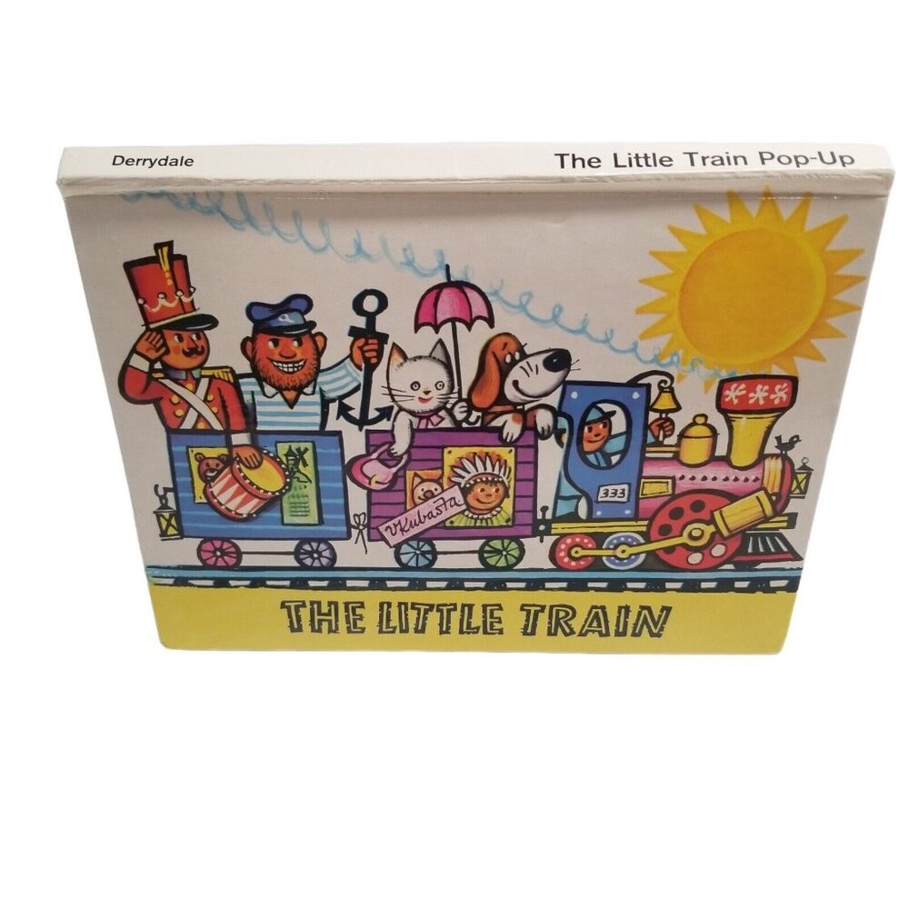 Vintage Kubasta Pop-Up Book The Little Train 1985 Moving Illustrations Czech